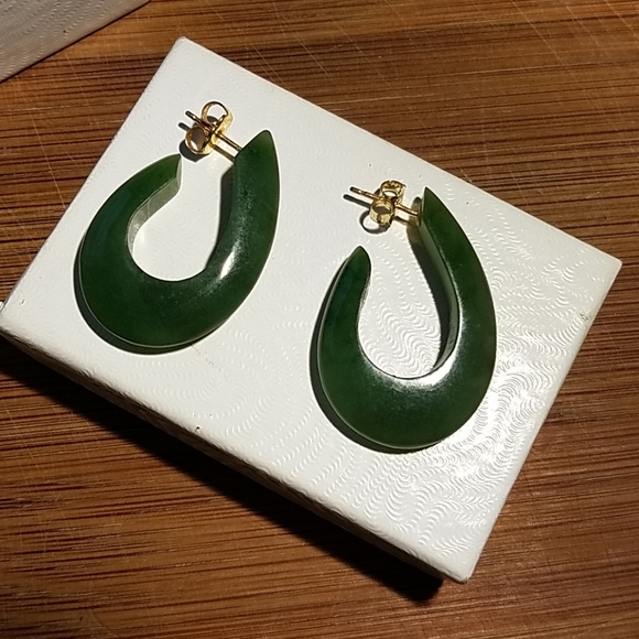 jade Jewelry - Vintage Jade Pierced Earrings